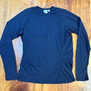 Icebreaker T-shirt Men's Bodyfit 150 Long Sleeve XL Navy Wool Crew neck A4-17